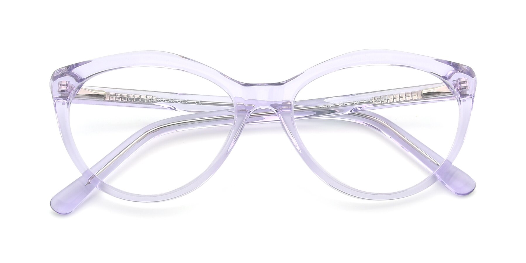Folded Front of 17154 in Transparent Lavender with Clear Reading Eyeglass Lenses
