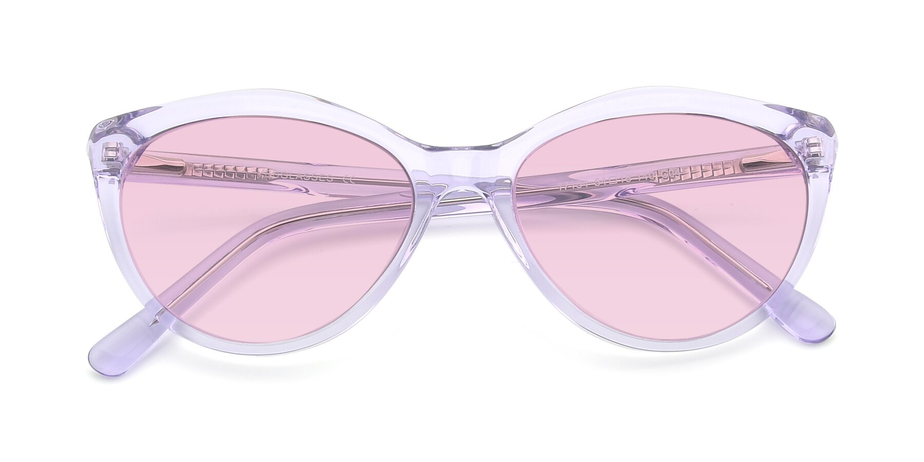 Folded Front of 17154 in Transparent Lavender with Light Pink Tinted Lenses