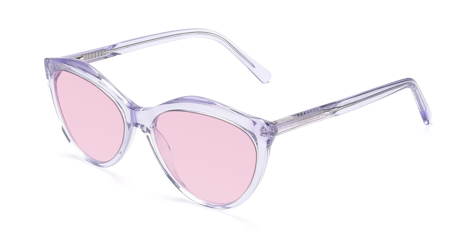 Angle of 17154 in Transparent Lavender with Light Pink Tinted Lenses
