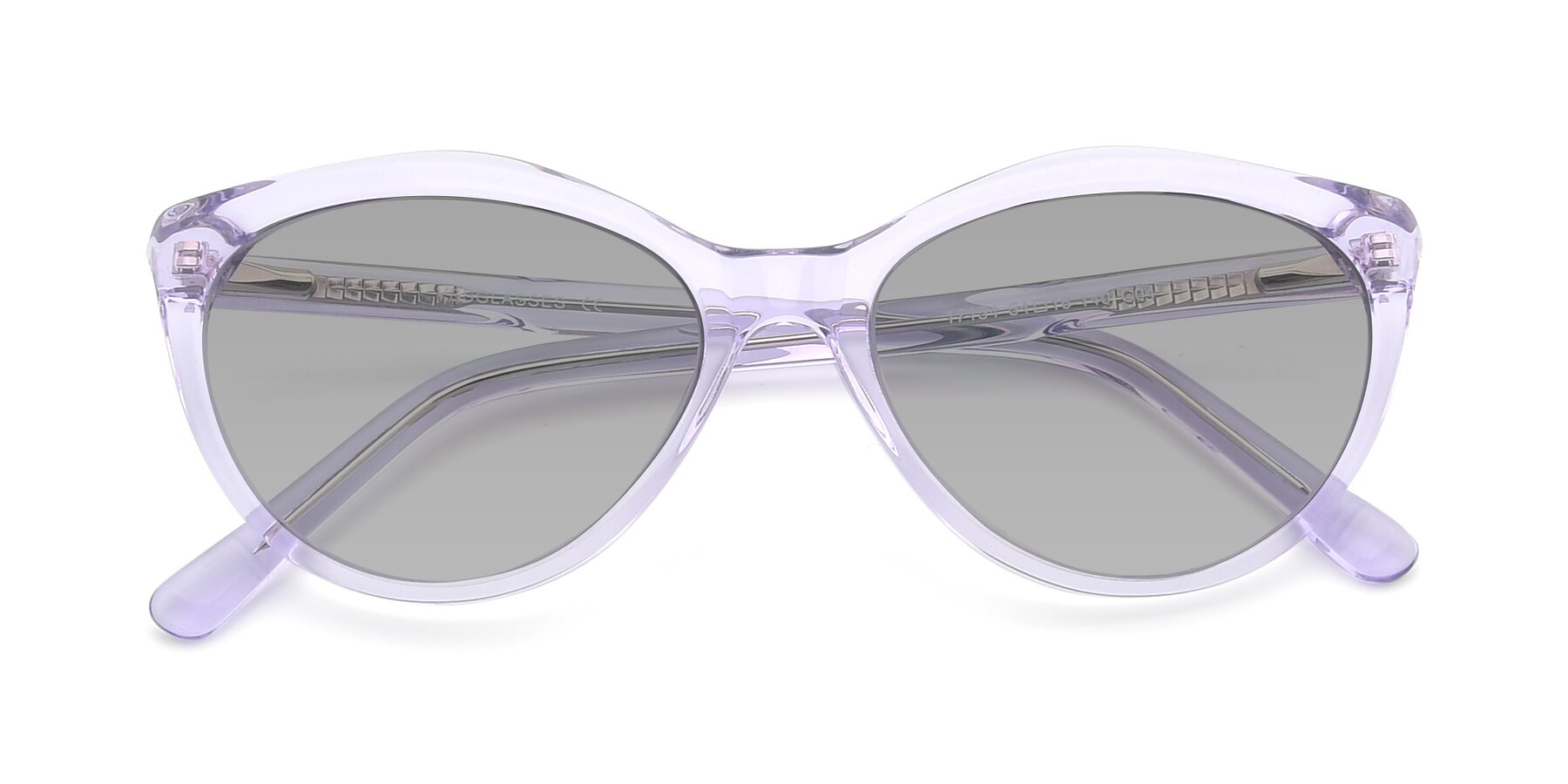 Folded Front of 17154 in Transparent Lavender with Light Gray Tinted Lenses