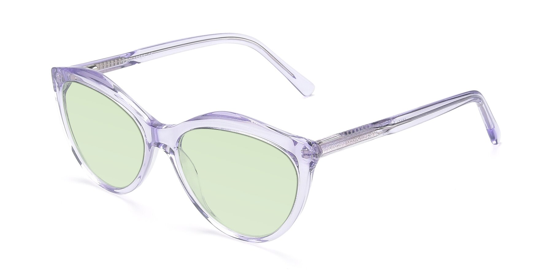Angle of 17154 in Transparent Lavender with Light Green Tinted Lenses