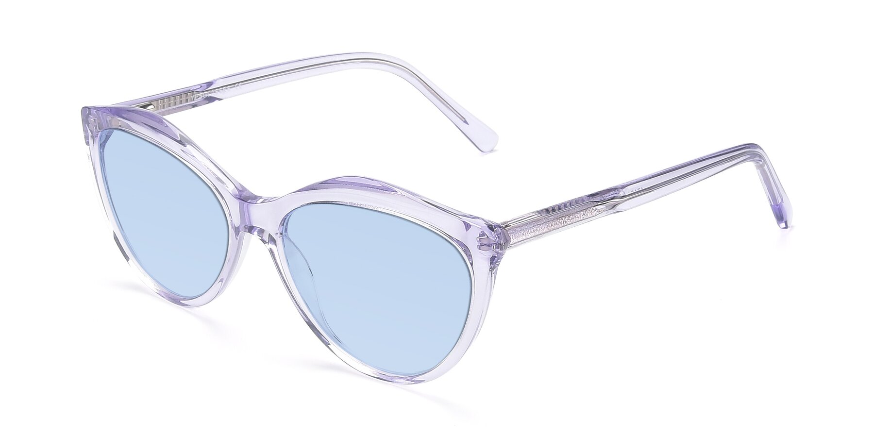 Angle of 17154 in Transparent Lavender with Light Blue Tinted Lenses