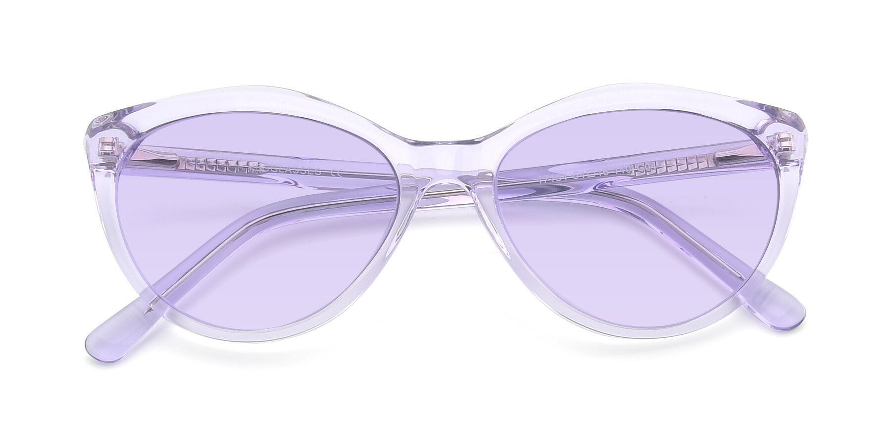Folded Front of 17154 in Transparent Lavender with Light Purple Tinted Lenses