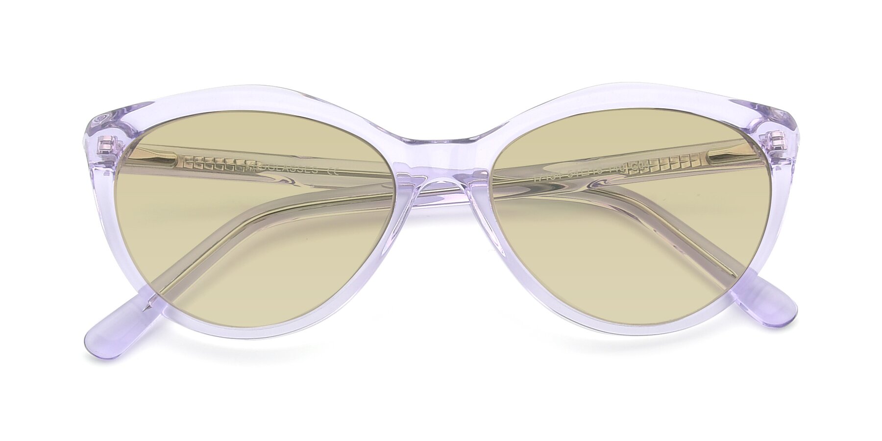 Folded Front of 17154 in Transparent Lavender with Light Champagne Tinted Lenses