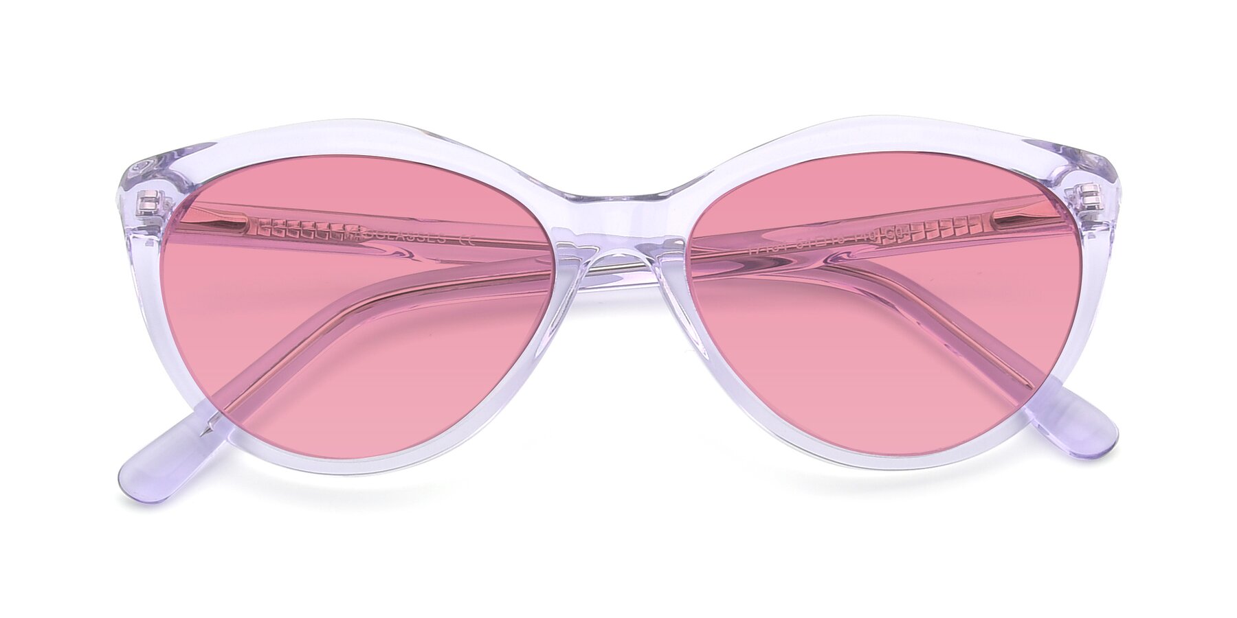 Folded Front of 17154 in Transparent Lavender with Pink Tinted Lenses
