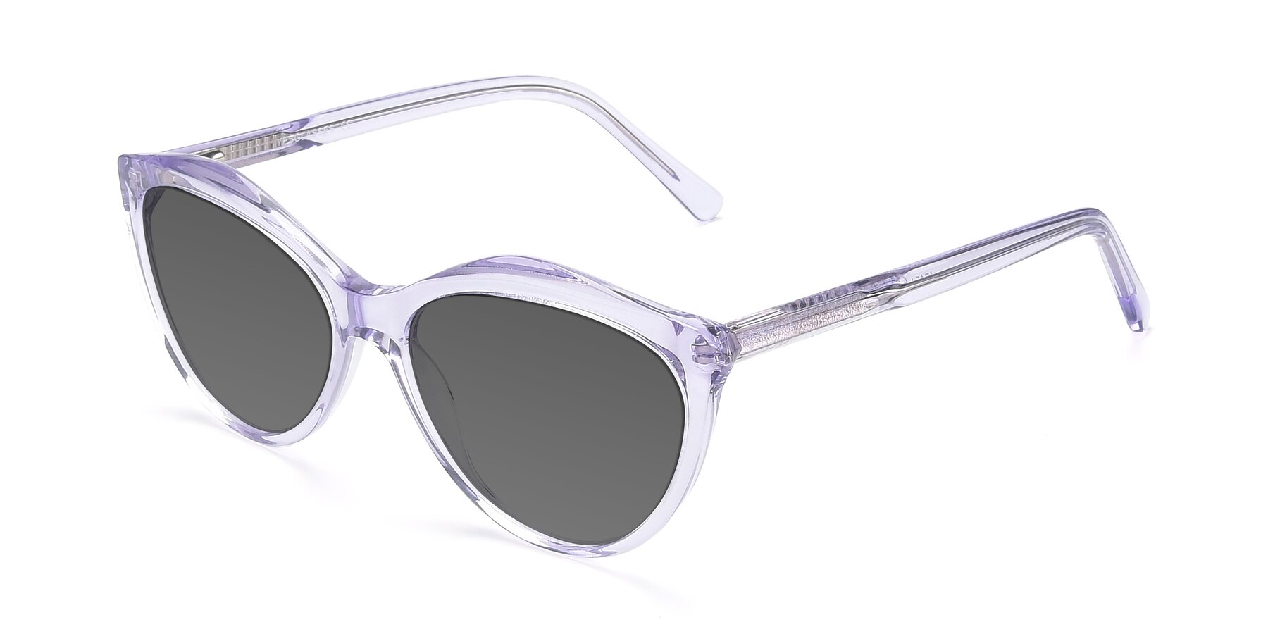 Angle of 17154 in Transparent Lavender with Medium Gray Tinted Lenses