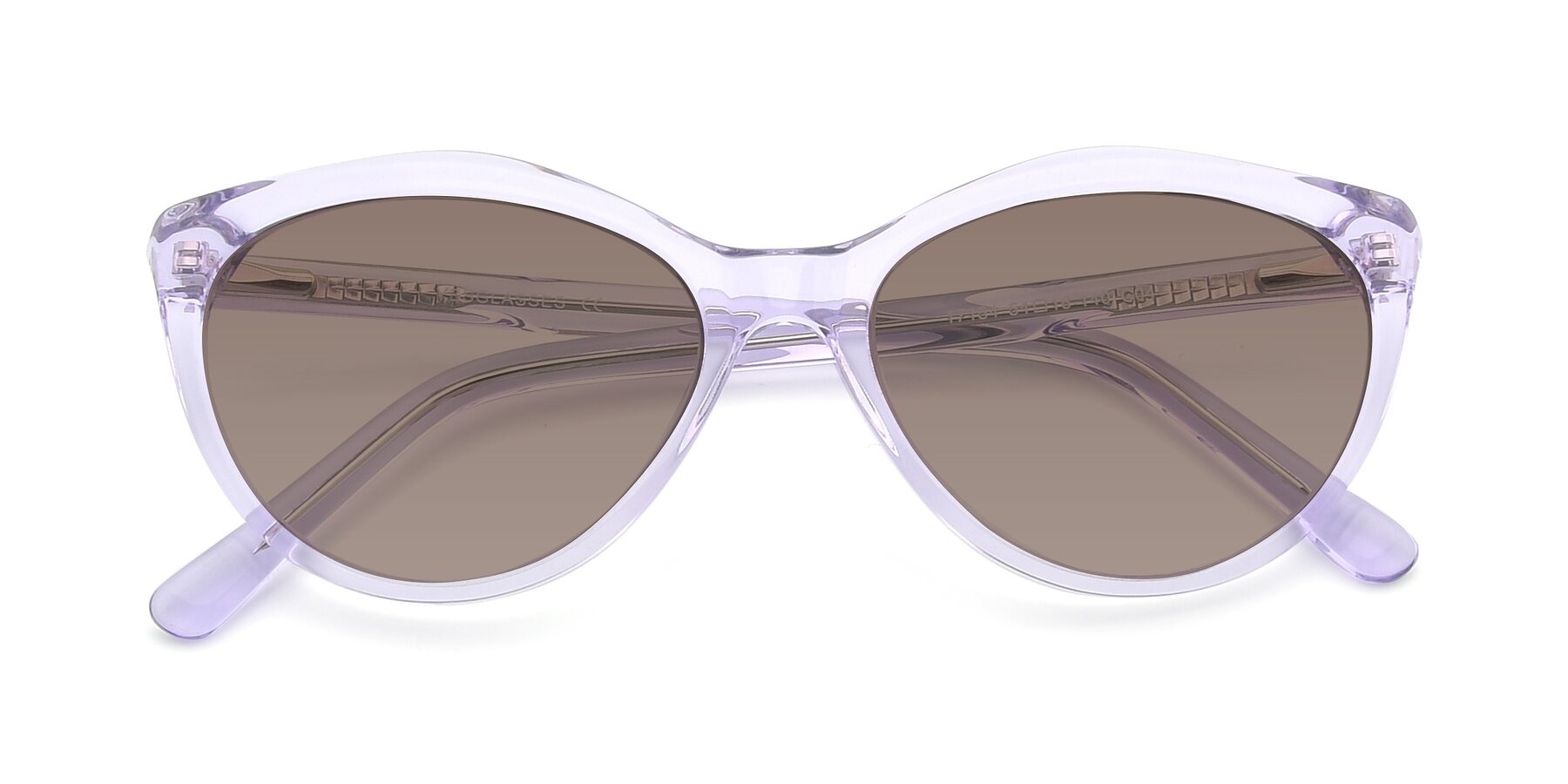 Folded Front of 17154 in Transparent Lavender with Medium Brown Tinted Lenses