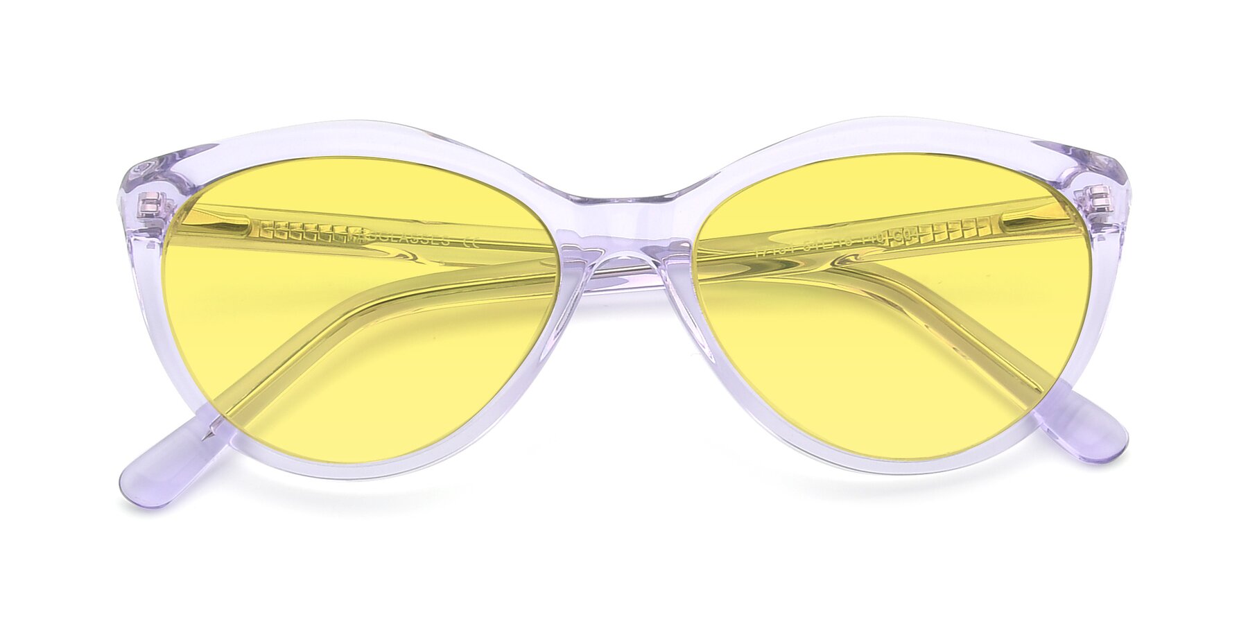 Folded Front of 17154 in Transparent Lavender with Medium Yellow Tinted Lenses