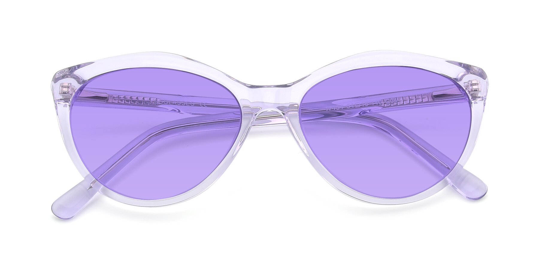 Folded Front of 17154 in Transparent Lavender with Medium Purple Tinted Lenses
