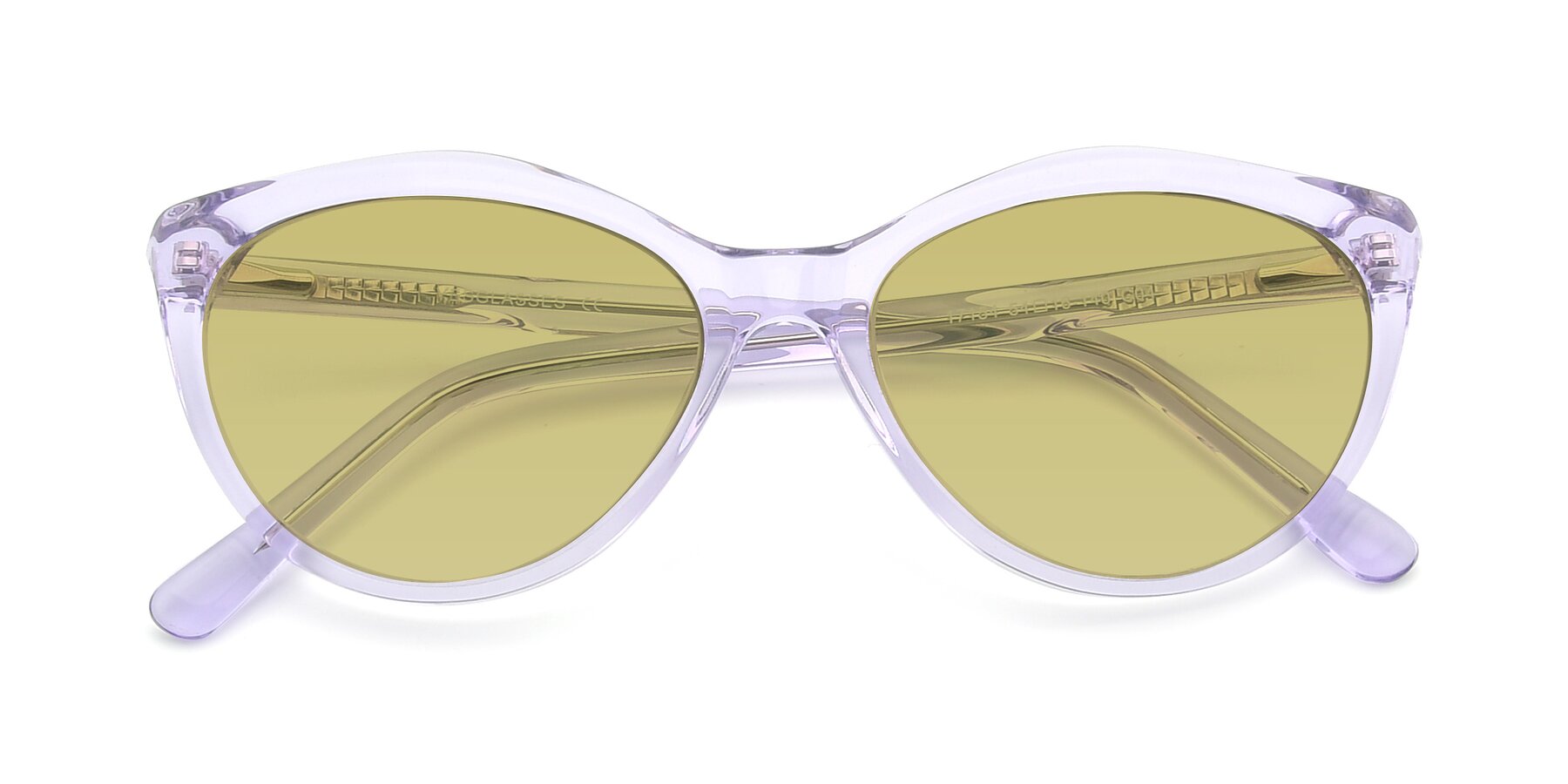 Folded Front of 17154 in Transparent Lavender with Medium Champagne Tinted Lenses