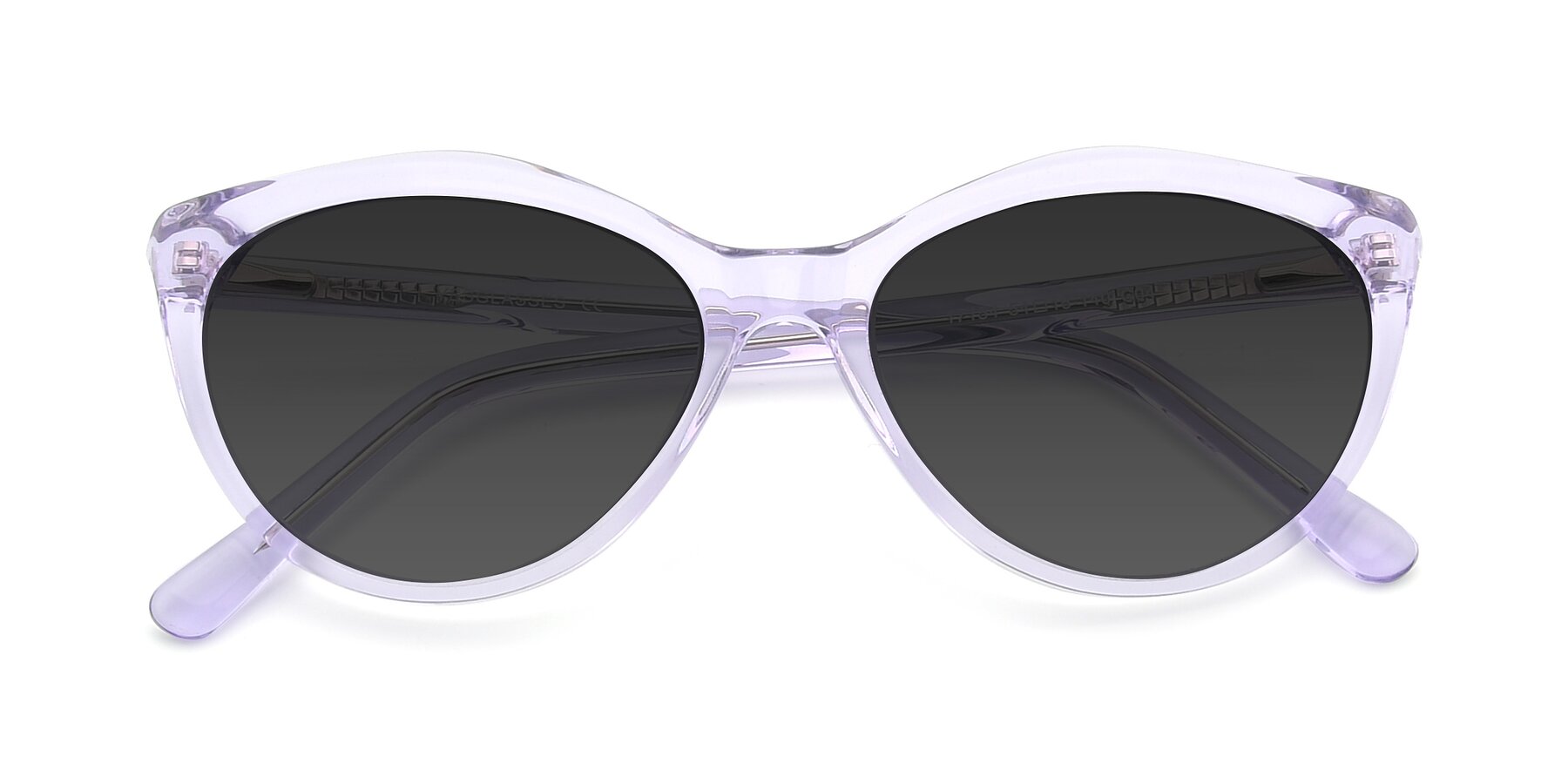 Folded Front of 17154 in Transparent Lavender with Gray Tinted Lenses