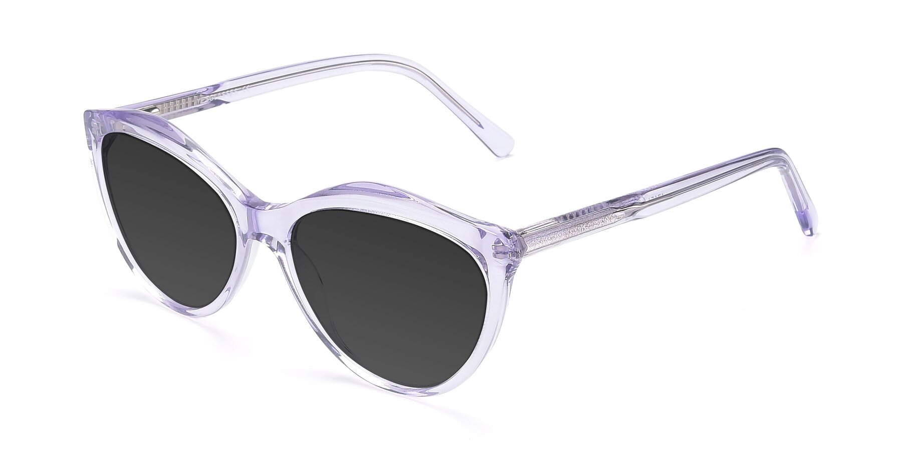 Angle of 17154 in Transparent Lavender with Gray Tinted Lenses