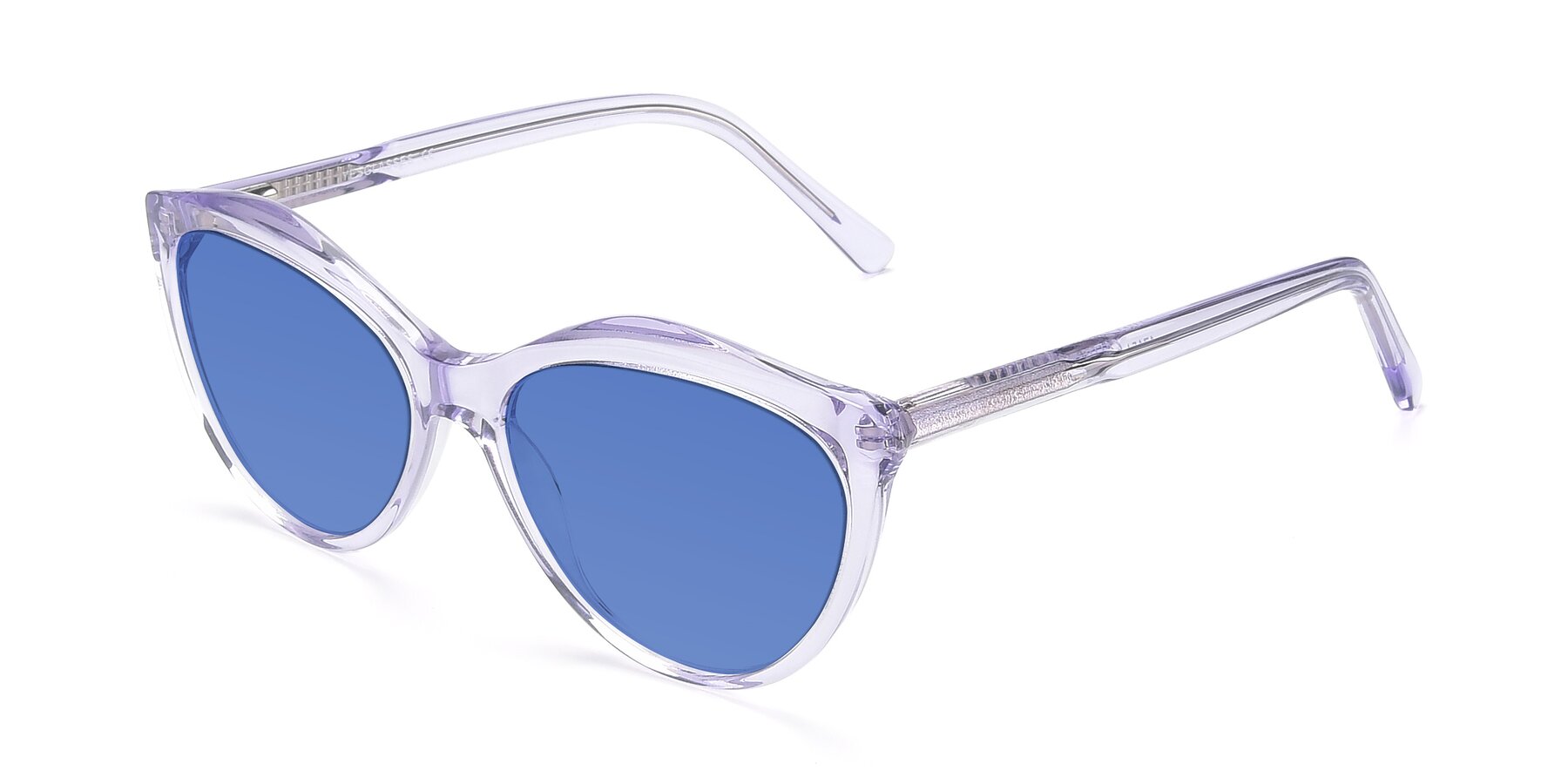 Angle of 17154 in Transparent Lavender with Blue Tinted Lenses