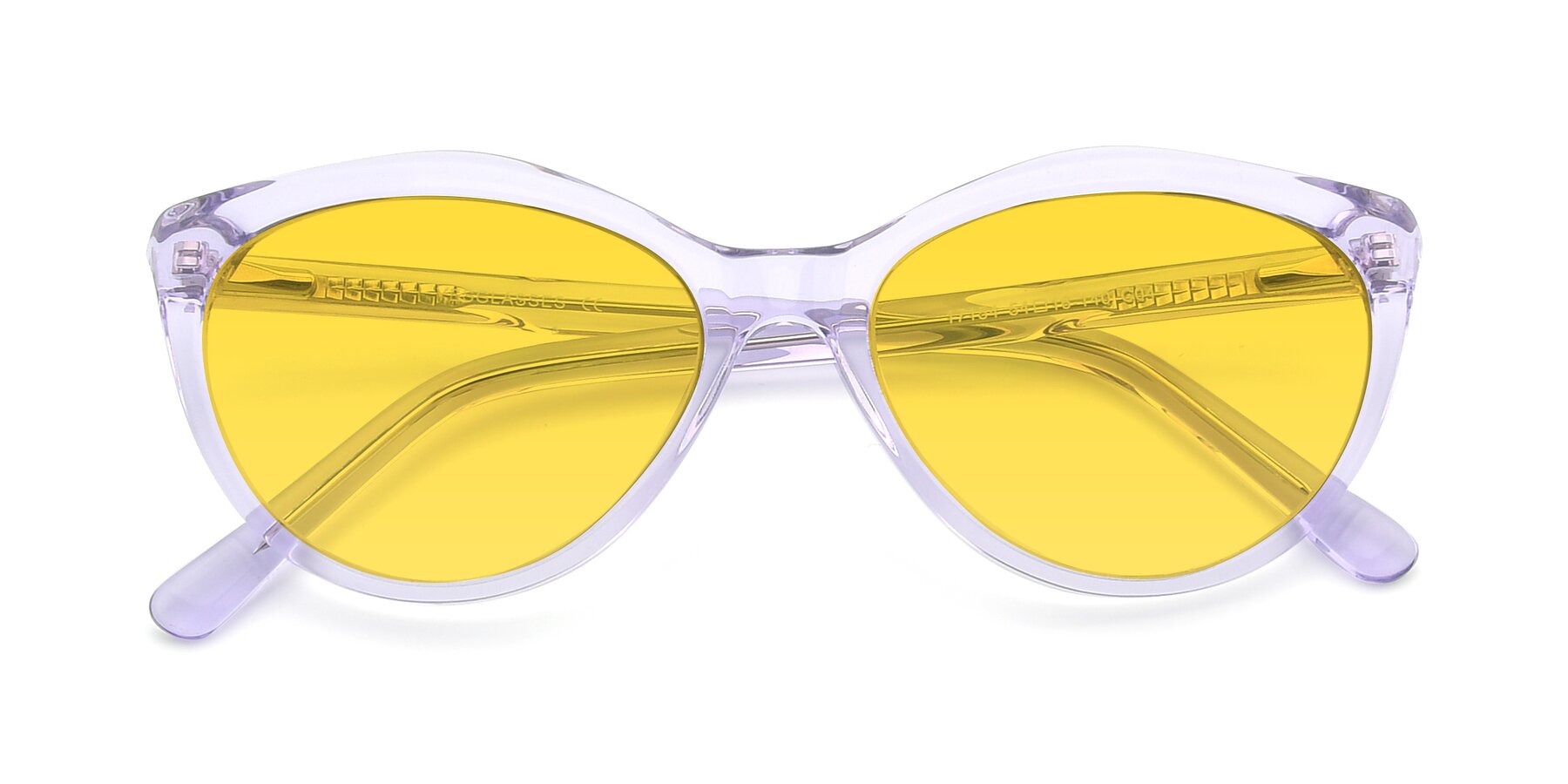 Folded Front of 17154 in Transparent Lavender with Yellow Tinted Lenses