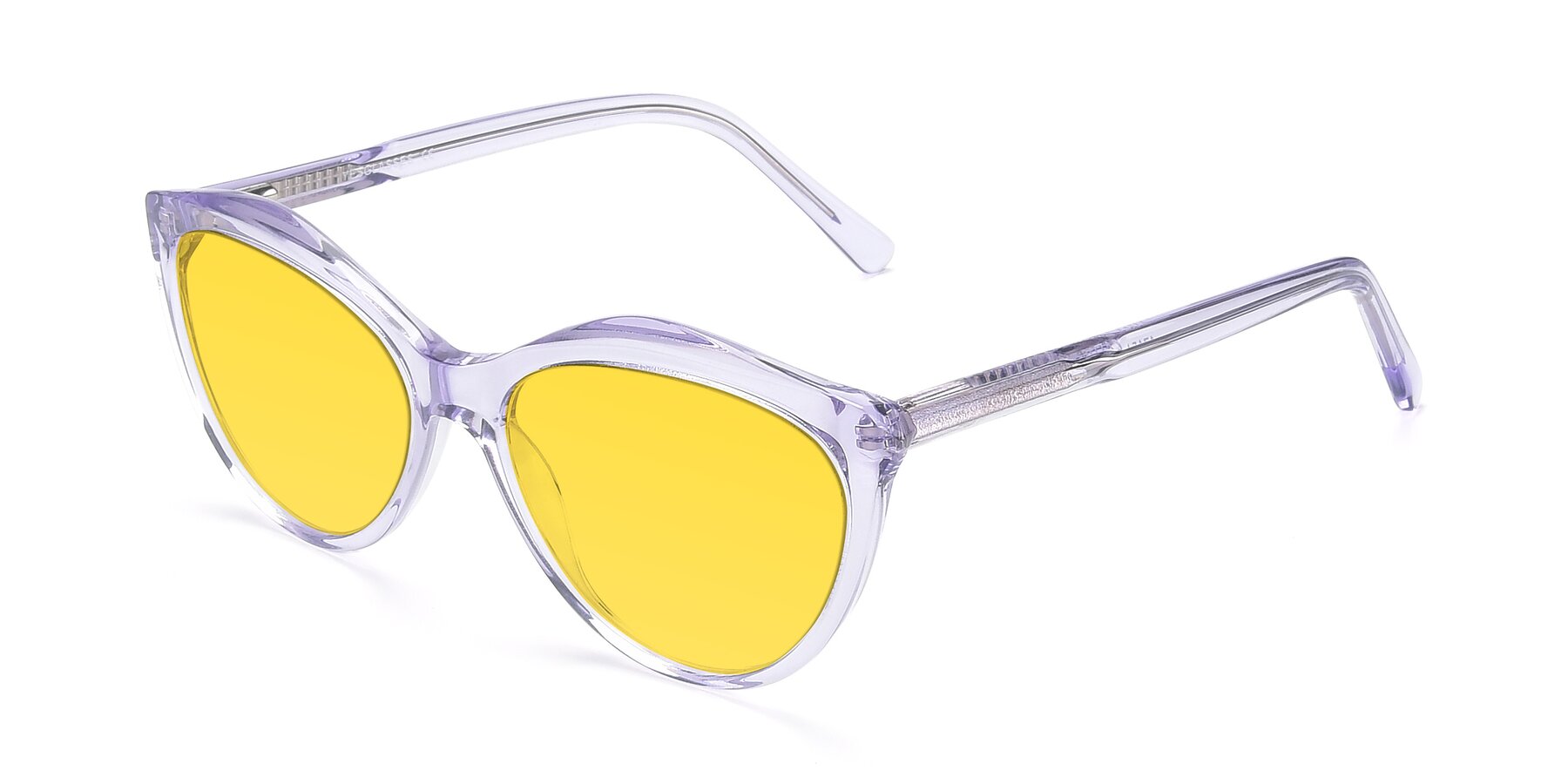 Angle of 17154 in Transparent Lavender with Yellow Tinted Lenses