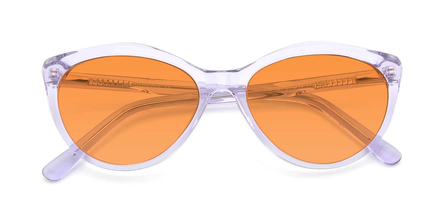 Folded Front of 17154 in Transparent Lavender with Orange Tinted Lenses