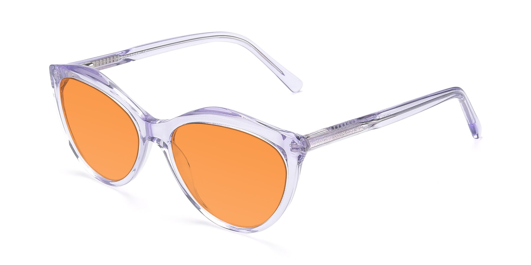 Angle of 17154 in Transparent Lavender with Orange Tinted Lenses