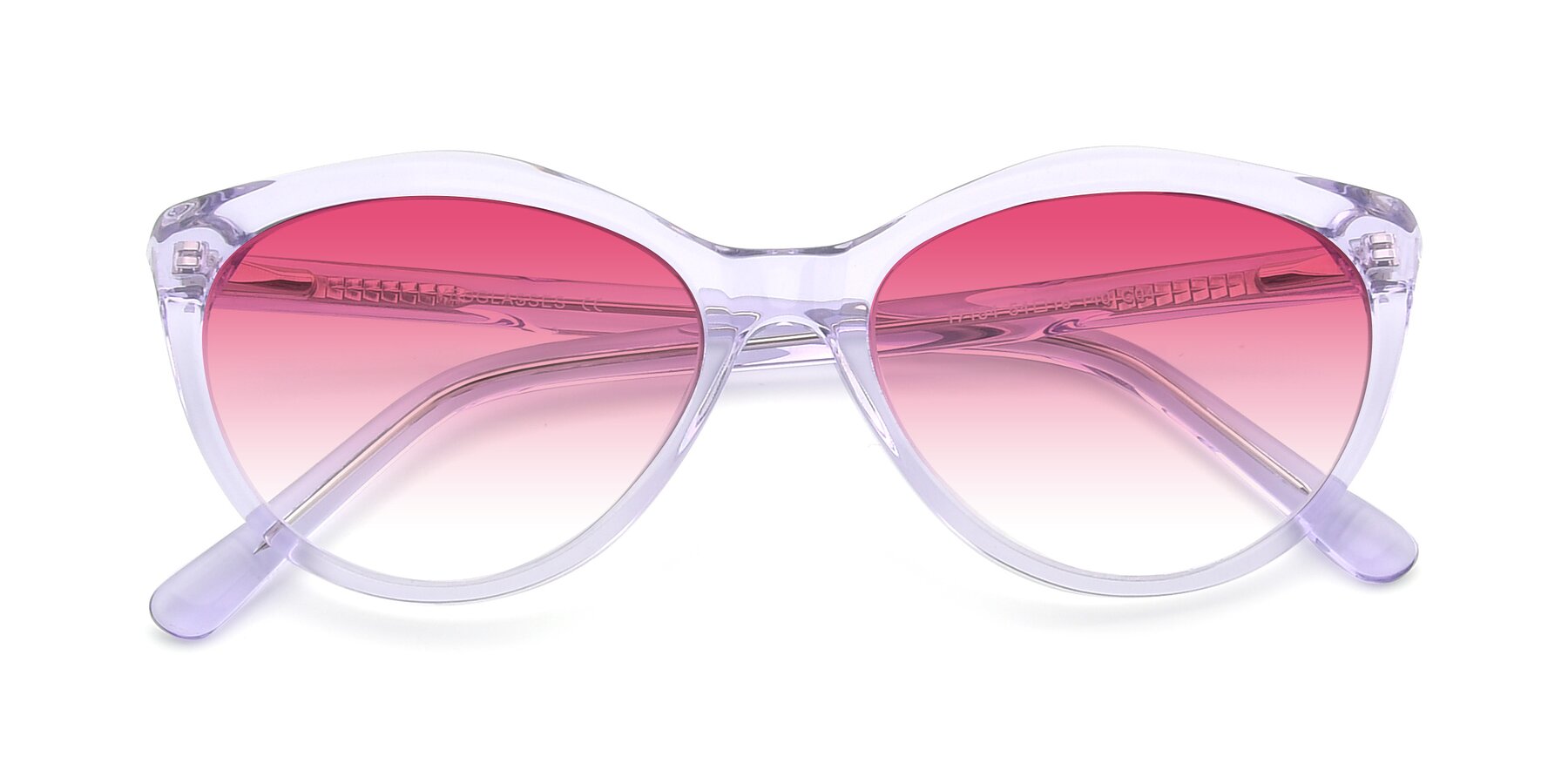 Folded Front of 17154 in Transparent Lavender with Pink Gradient Lenses