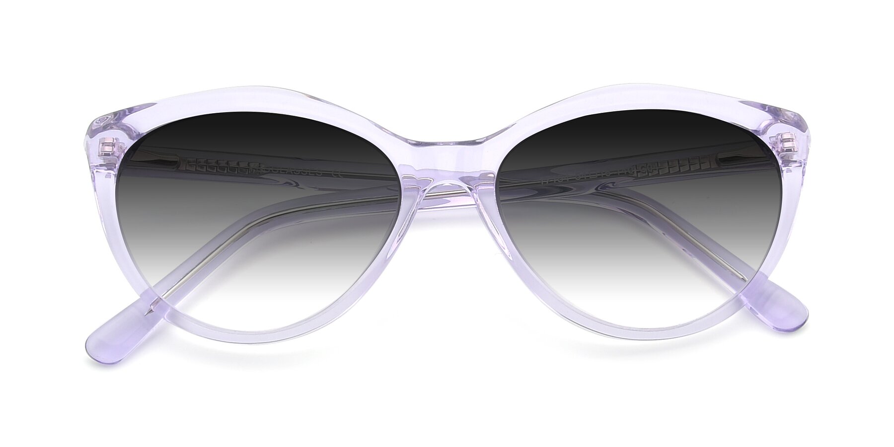 Folded Front of 17154 in Transparent Lavender with Gray Gradient Lenses