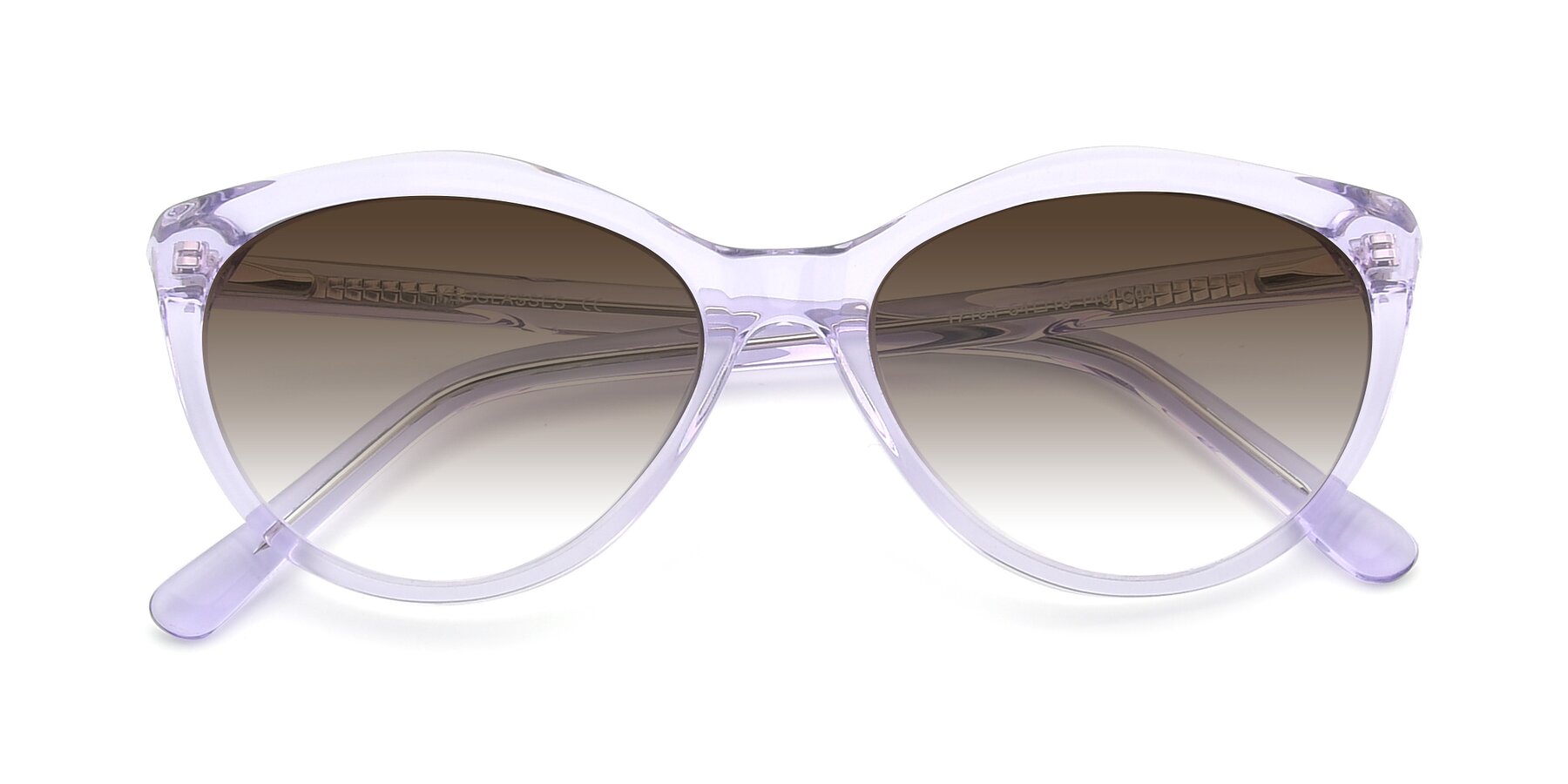 Folded Front of 17154 in Transparent Lavender with Brown Gradient Lenses
