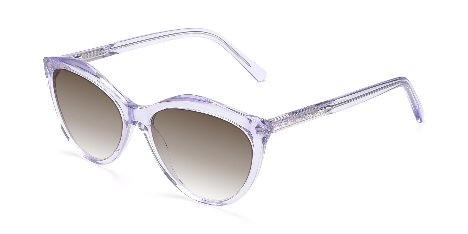 Angle of 17154 in Transparent Lavender with Brown Gradient Lenses