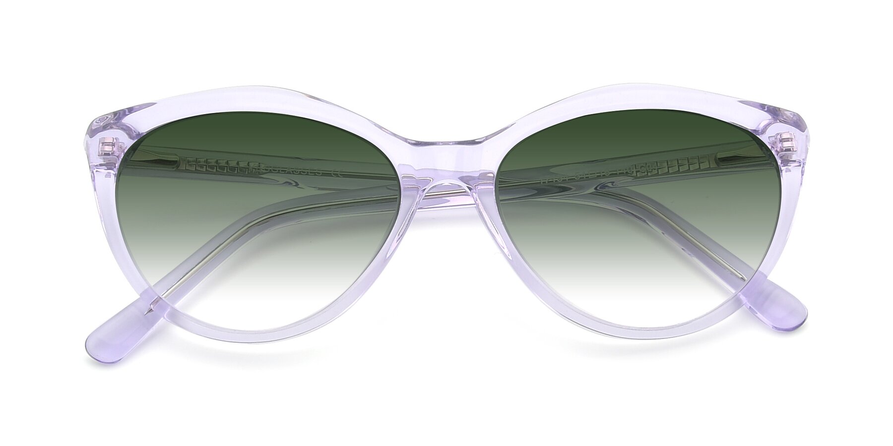 Folded Front of 17154 in Transparent Lavender with Green Gradient Lenses