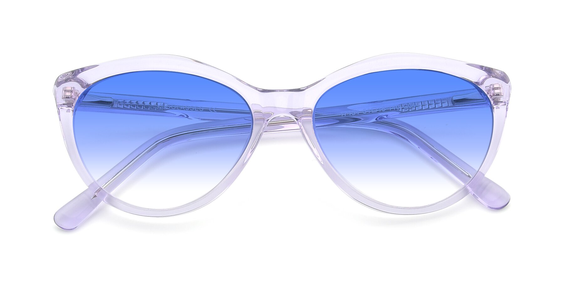 Folded Front of 17154 in Transparent Lavender with Blue Gradient Lenses