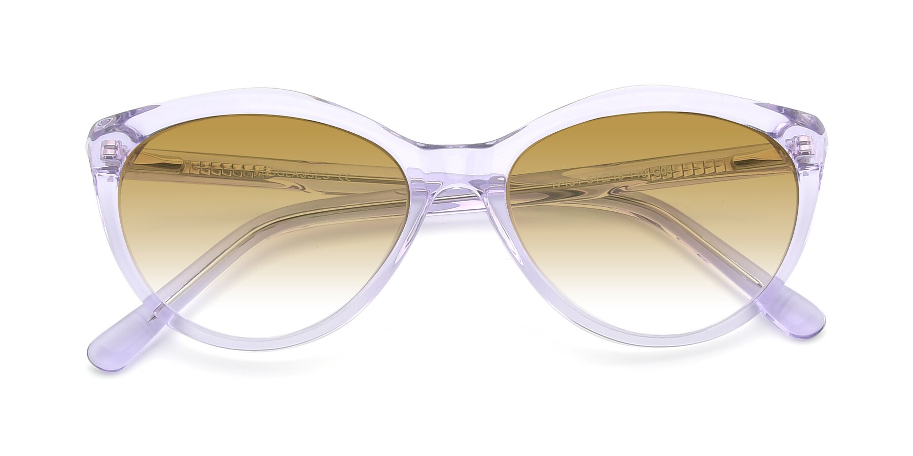 Folded Front of 17154 in Transparent Lavender with Champagne Gradient Lenses