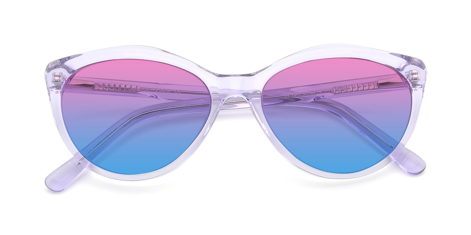 Folded Front of 17154 in Transparent Lavender with Pink / Blue Gradient Lenses