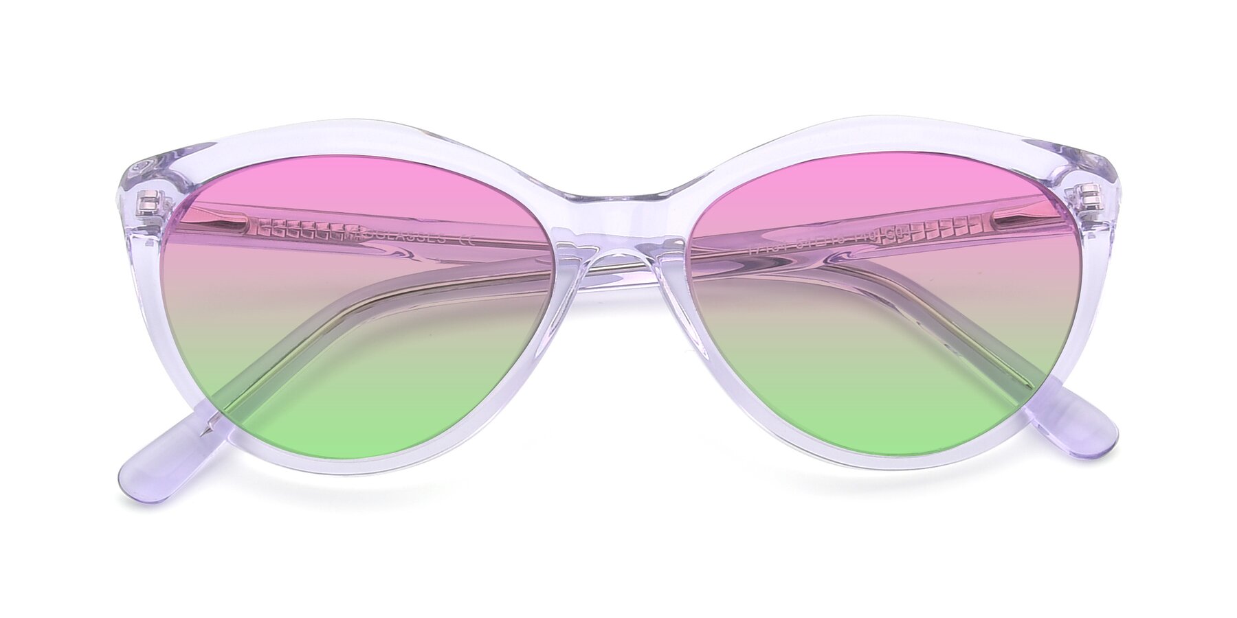 Folded Front of 17154 in Transparent Lavender with Pink / Green Gradient Lenses