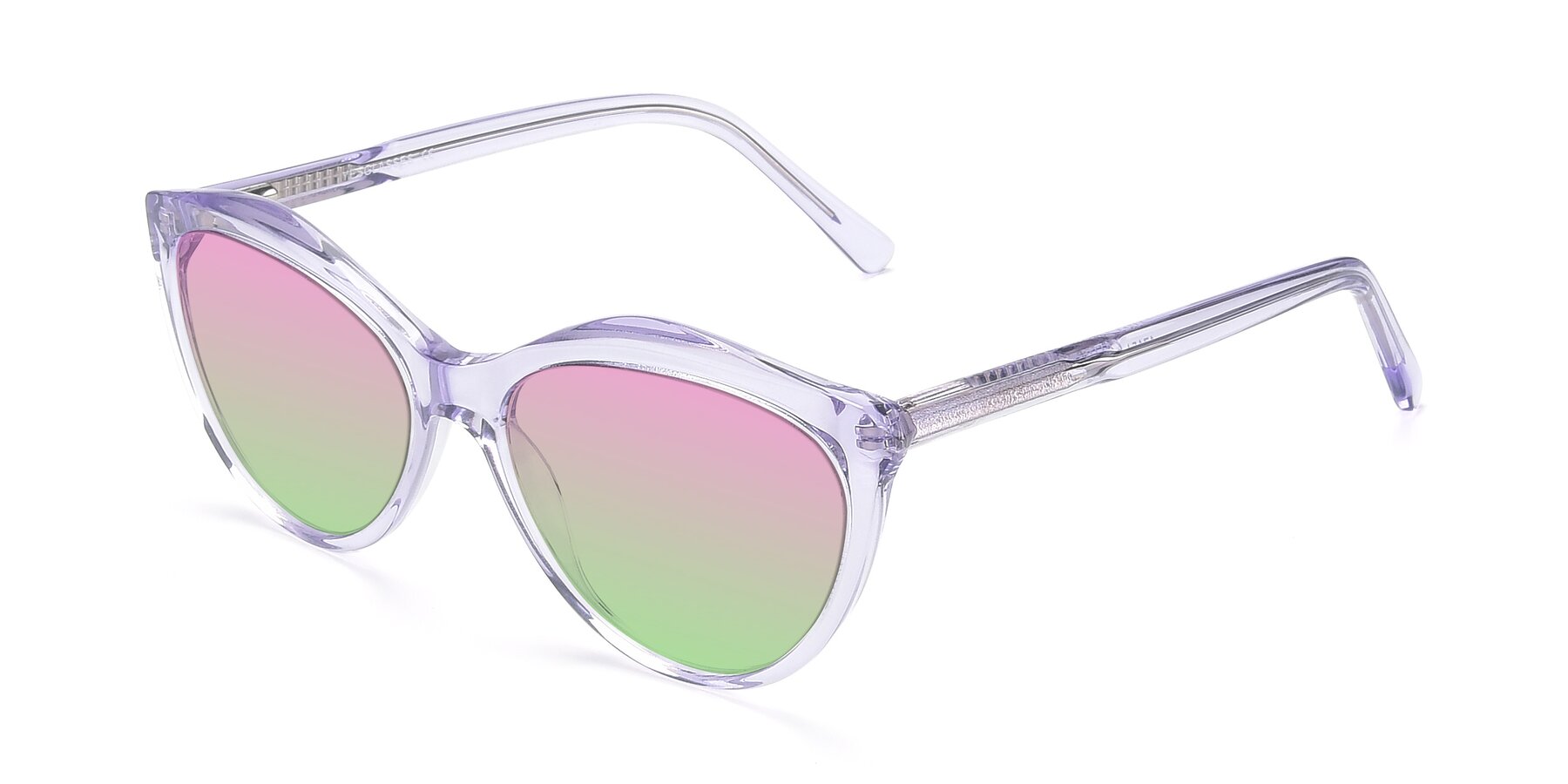 Angle of 17154 in Transparent Lavender with Pink / Green Gradient Lenses