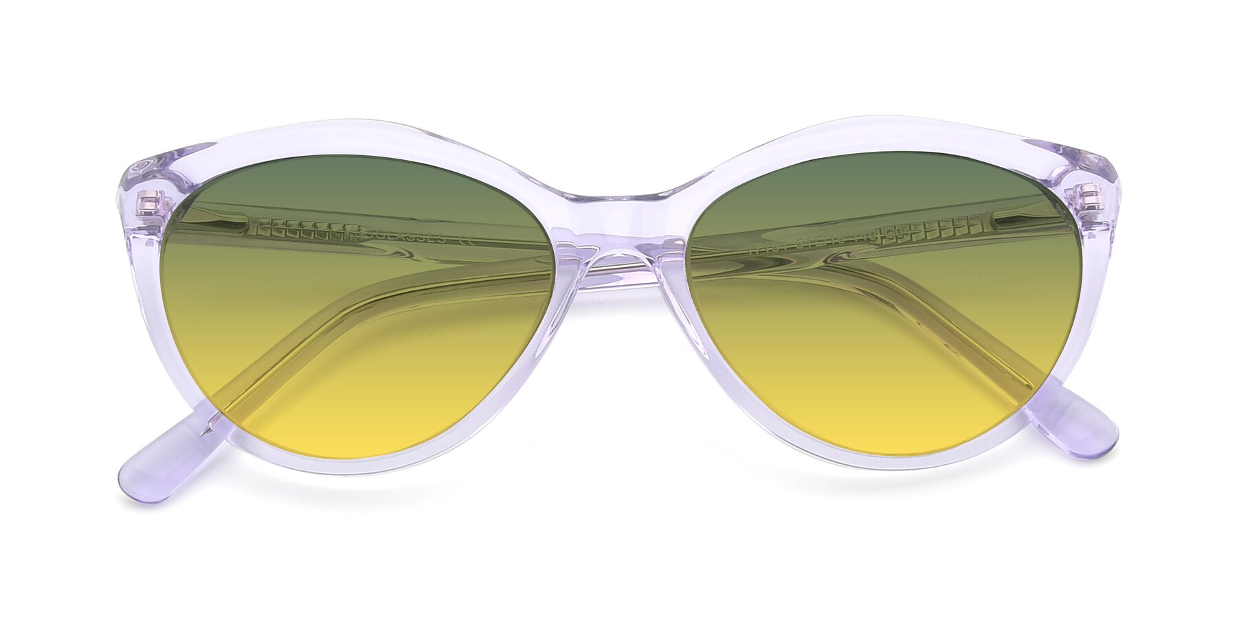 Folded Front of 17154 in Transparent Lavender with Green / Yellow Gradient Lenses