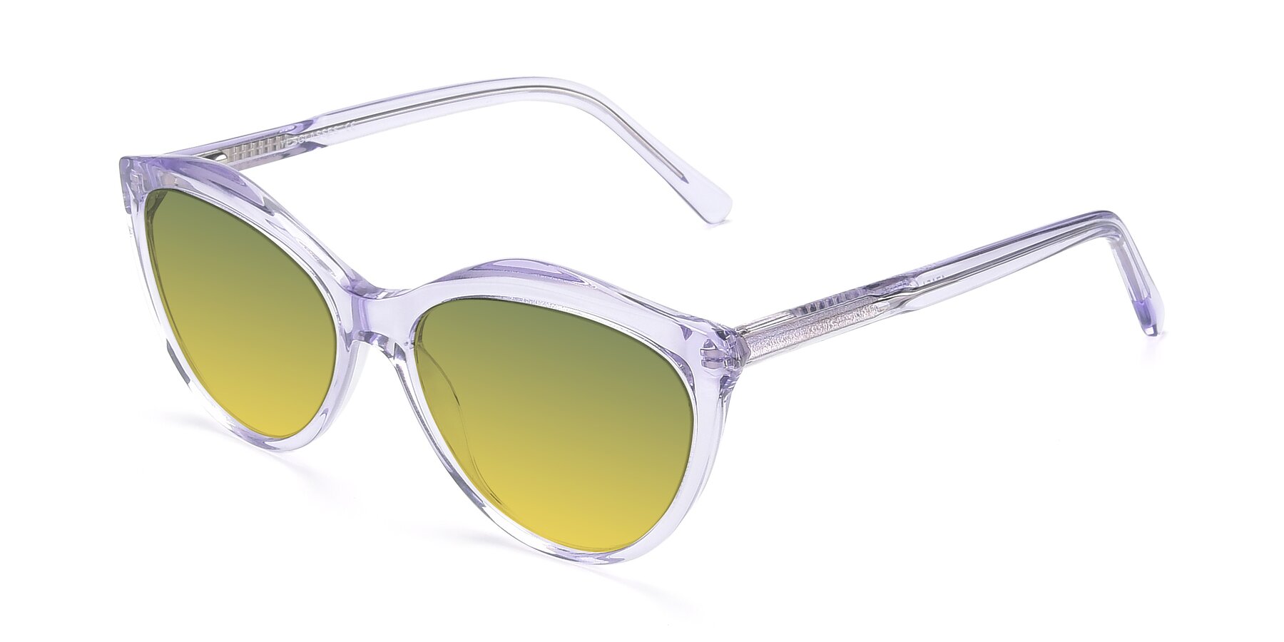 Angle of 17154 in Transparent Lavender with Green / Yellow Gradient Lenses