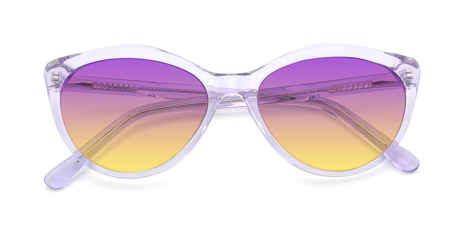Folded Front of 17154 in Transparent Lavender with Purple / Yellow Gradient Lenses