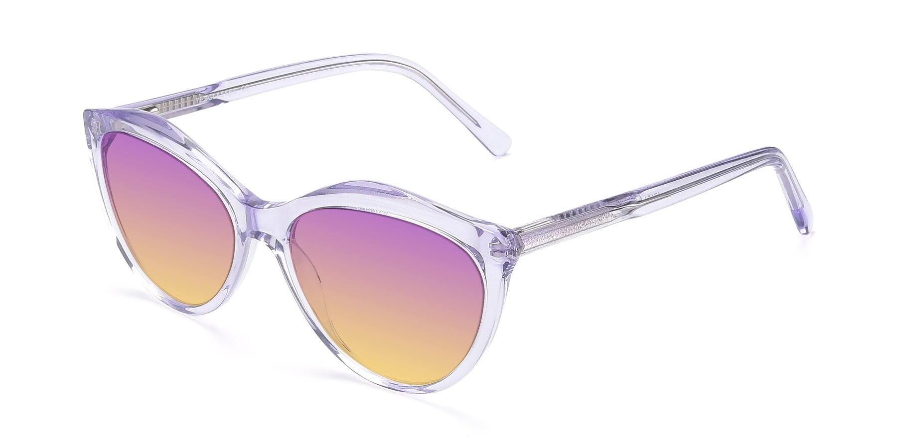 Angle of 17154 in Transparent Lavender with Purple / Yellow Gradient Lenses
