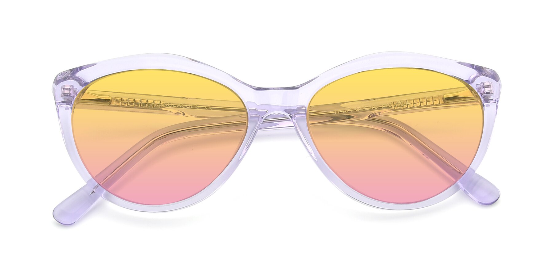 Folded Front of 17154 in Transparent Lavender with Yellow / Pink Gradient Lenses