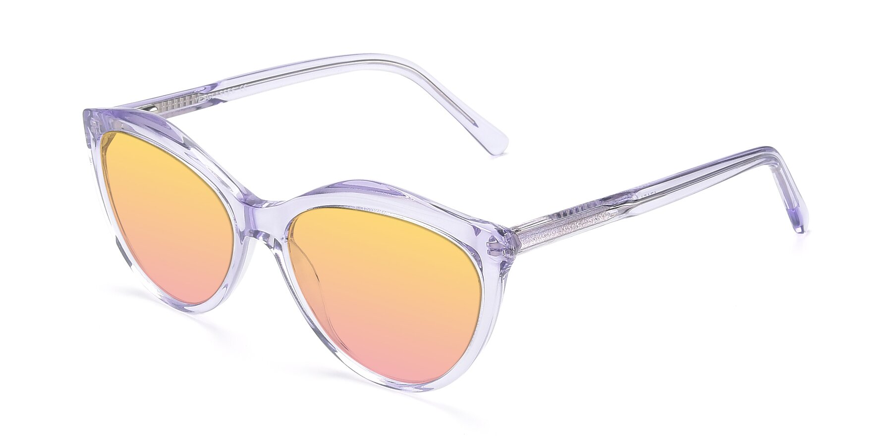 Angle of 17154 in Transparent Lavender with Yellow / Pink Gradient Lenses