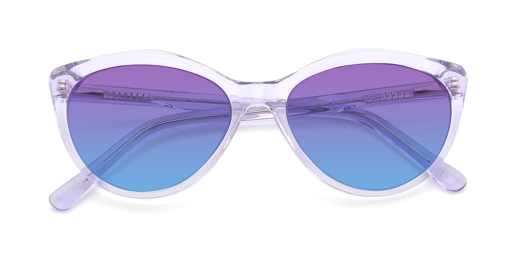 Folded Front of 17154 in Transparent Lavender with Purple / Blue Gradient Lenses