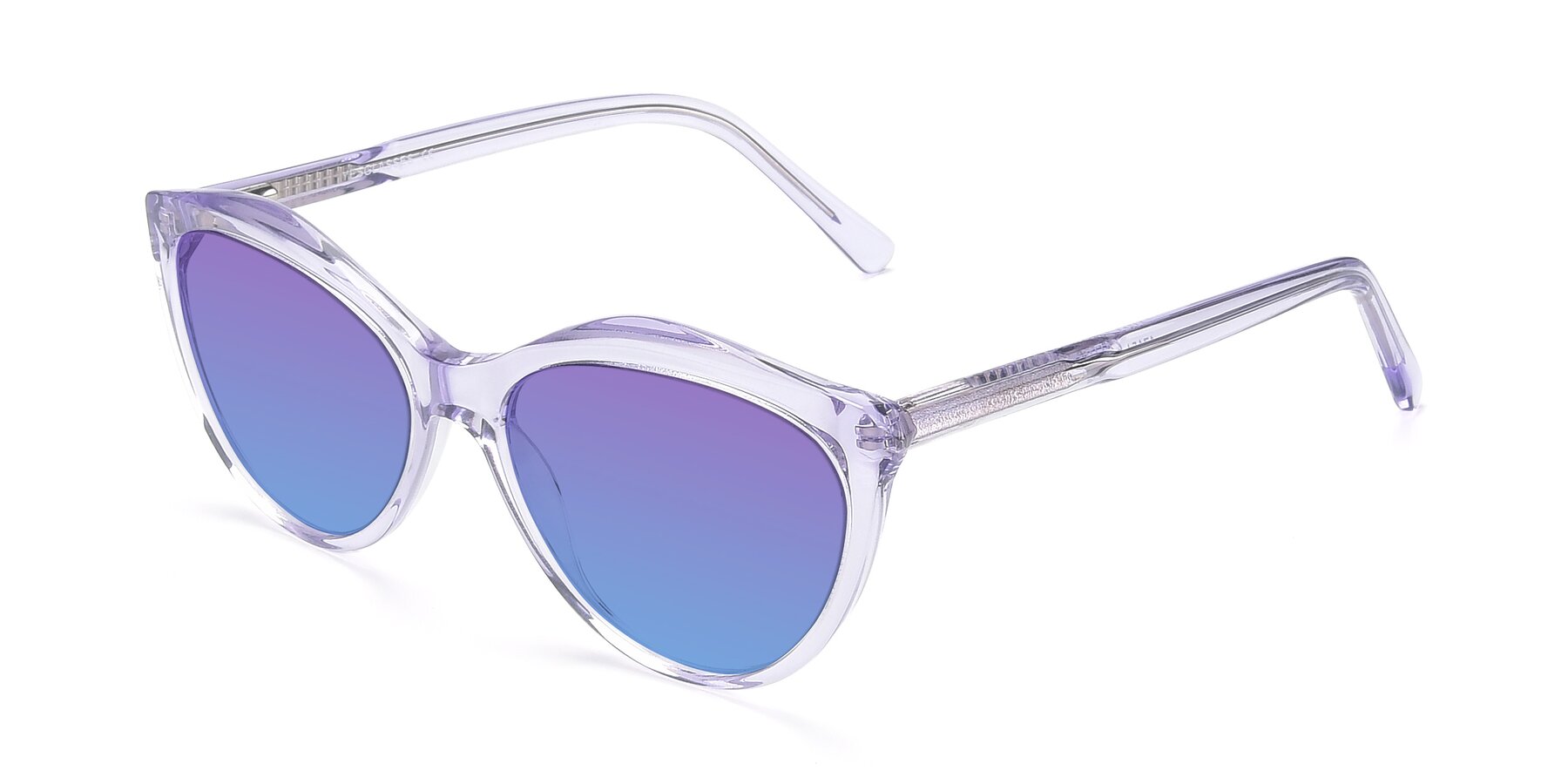 Angle of 17154 in Transparent Lavender with Purple / Blue Gradient Lenses