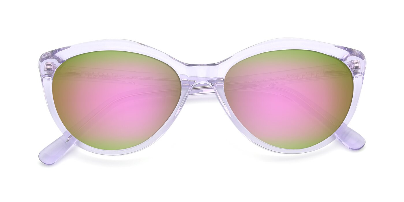 17154 - Transparent Lavender Flash Mirrored Sunglasses