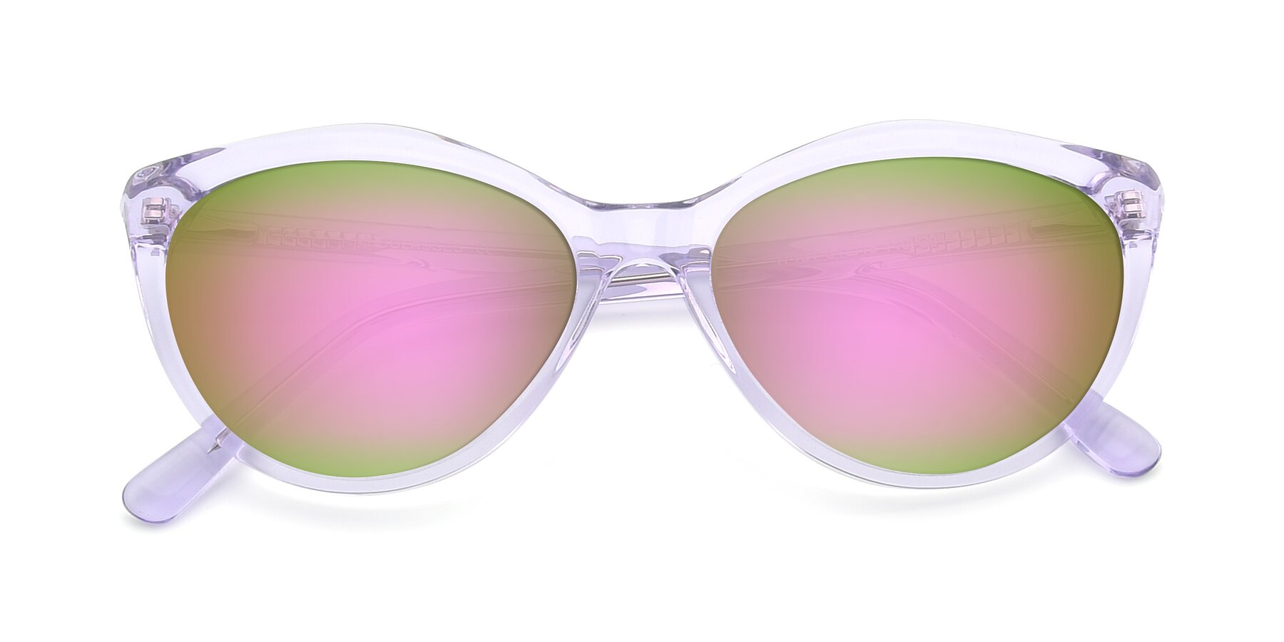 Folded Front of 17154 in Transparent Lavender with Pink Mirrored Lenses