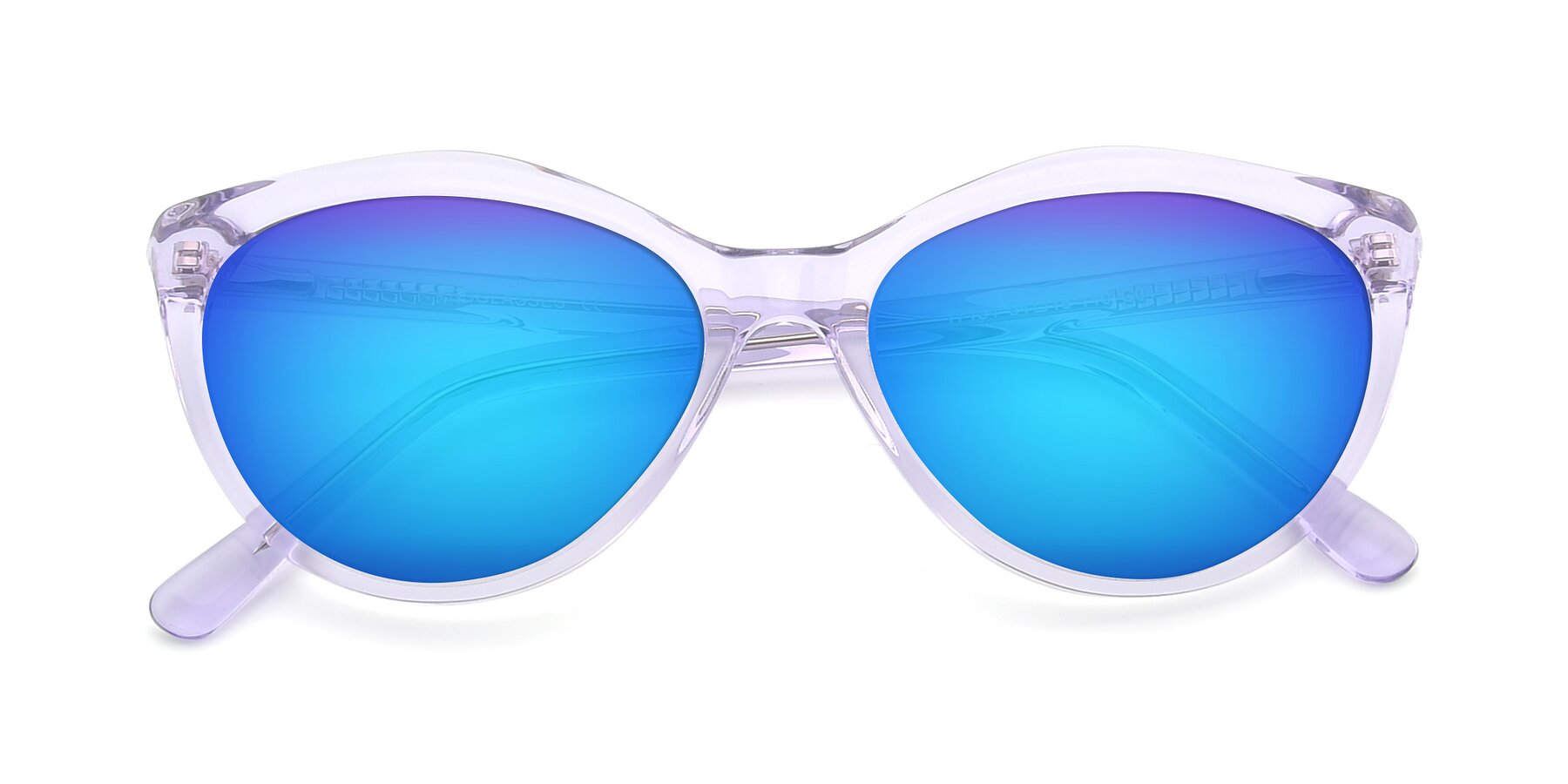 Folded Front of 17154 in Transparent Lavender with Blue Mirrored Lenses
