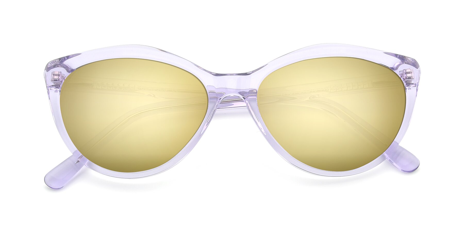 Folded Front of 17154 in Transparent Lavender with Gold Mirrored Lenses