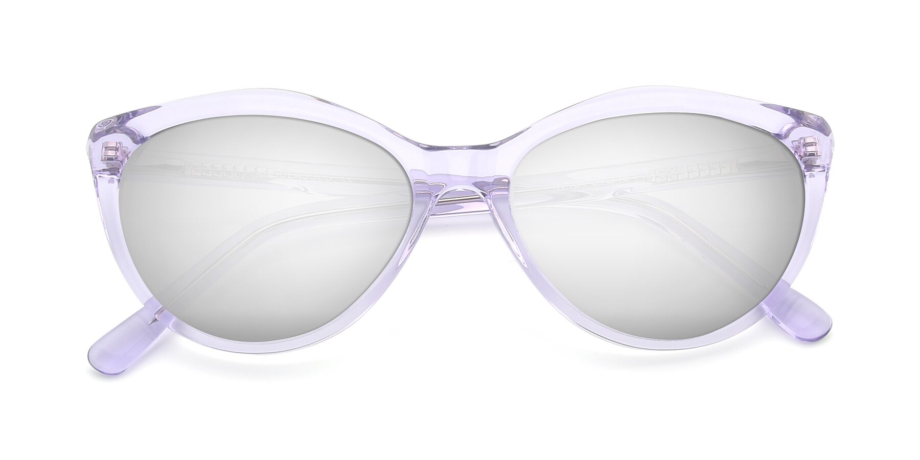 Folded Front of 17154 in Transparent Lavender with Silver Mirrored Lenses