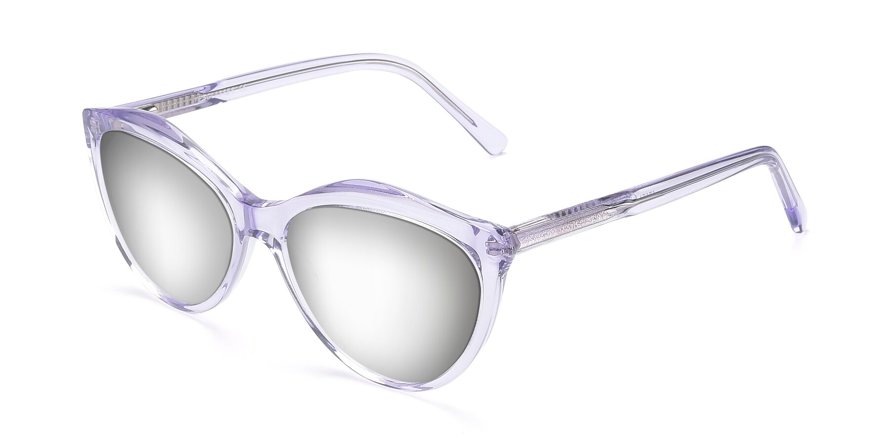 Angle of 17154 in Transparent Lavender with Silver Mirrored Lenses