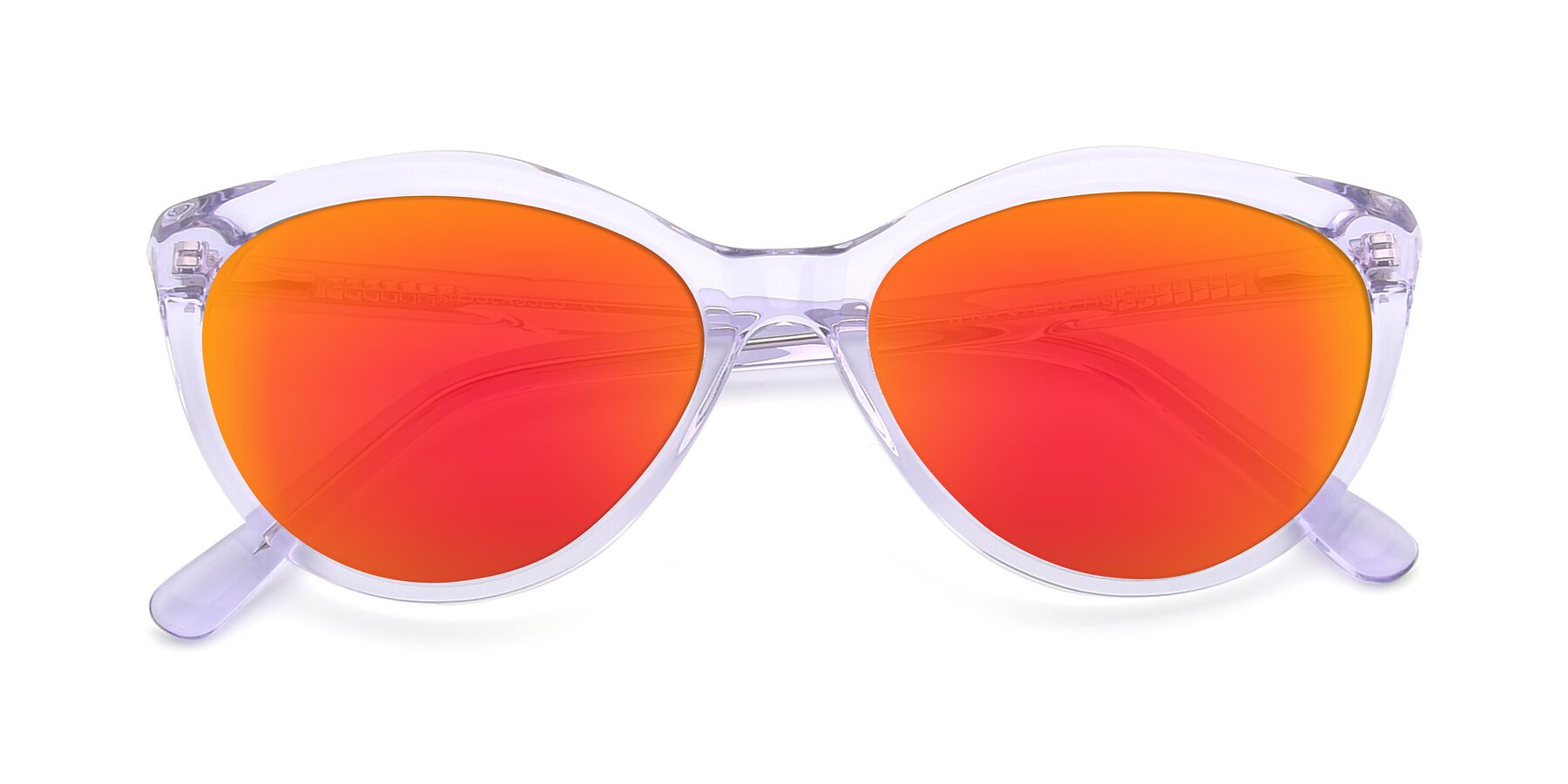 Folded Front of 17154 in Transparent Lavender with Red Gold Mirrored Lenses