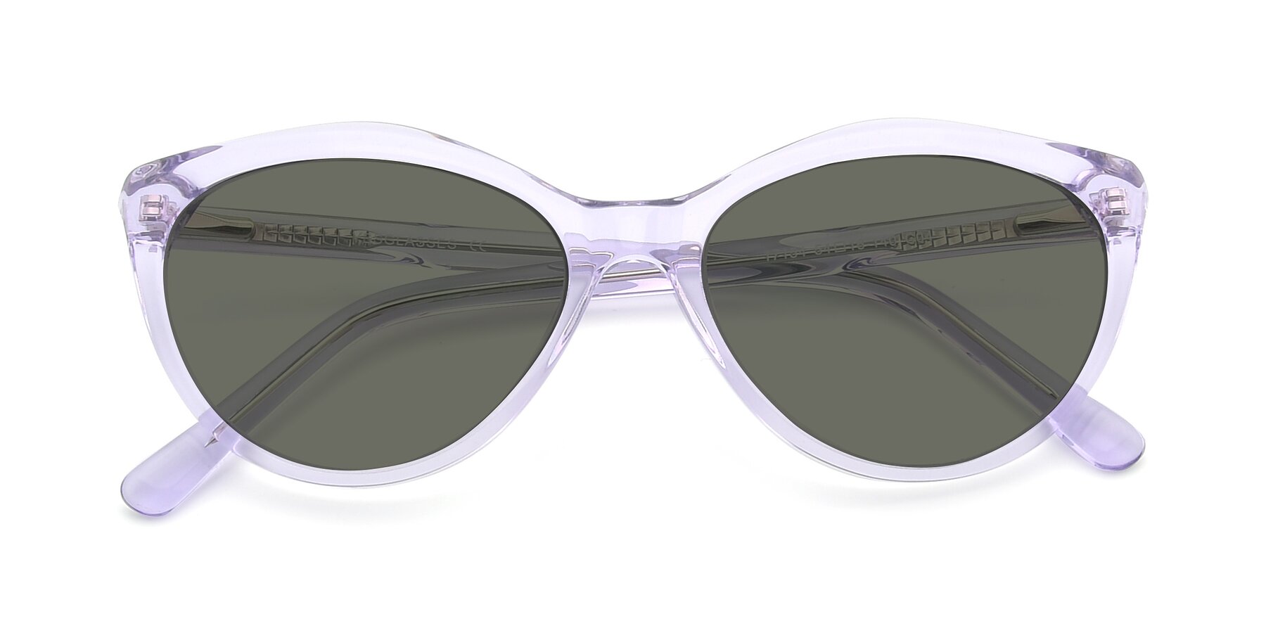 Folded Front of 17154 in Transparent Lavender with Gray Polarized Lenses