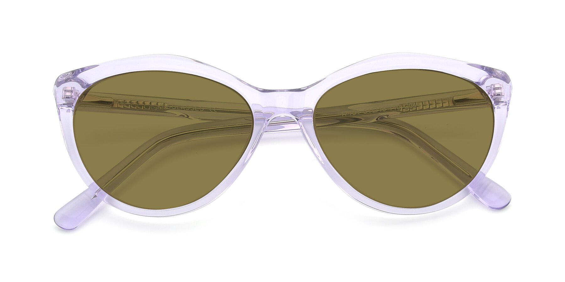 Folded Front of 17154 in Transparent Lavender with Brown Polarized Lenses