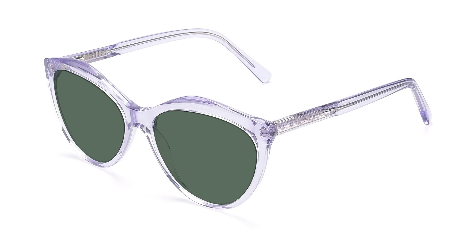 Angle of 17154 in Transparent Lavender with Green Polarized Lenses