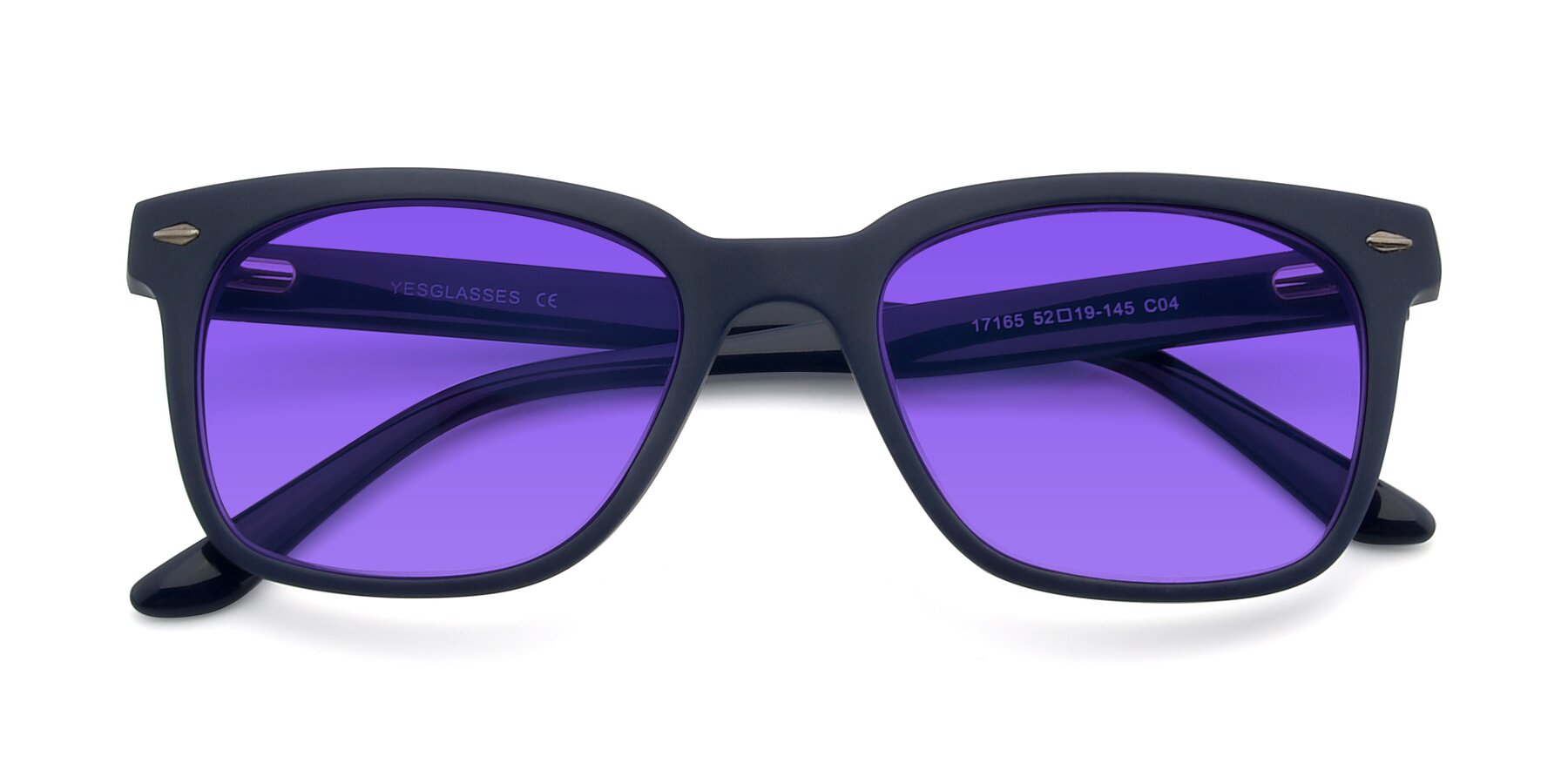 Deep Blue GeekChic Square FullRim Tinted Sunglasses with Purple